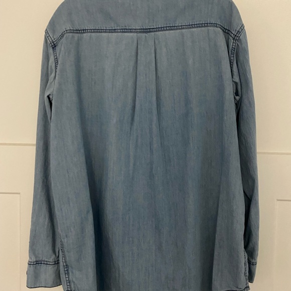 Free People Denim Oversized Button Down Shirt M - Picture 3 of 3